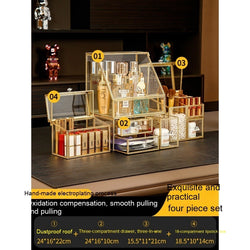 Image of Glass Cosmetics Storage Box Dustproof Desktop