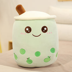 Image of Cute Fruit Drink Plush Stuffed Soft Strawberry Milk Tea Plush Boba 