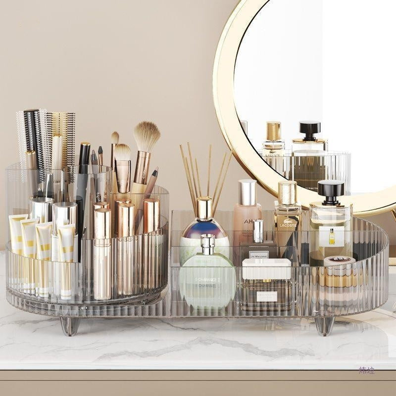 Cosmetics Storage Box Large Capacity Rotatable Dresser Table