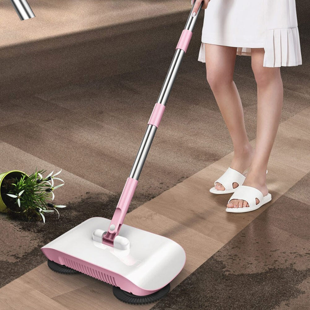 Hand Push Sweeper Household Broom Dustpan Mop Floor All-in-on