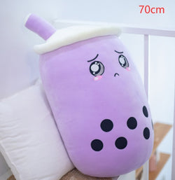 Image of Cute Fruit Drink Plush Stuffed Soft Strawberry Milk Tea Plush Boba 