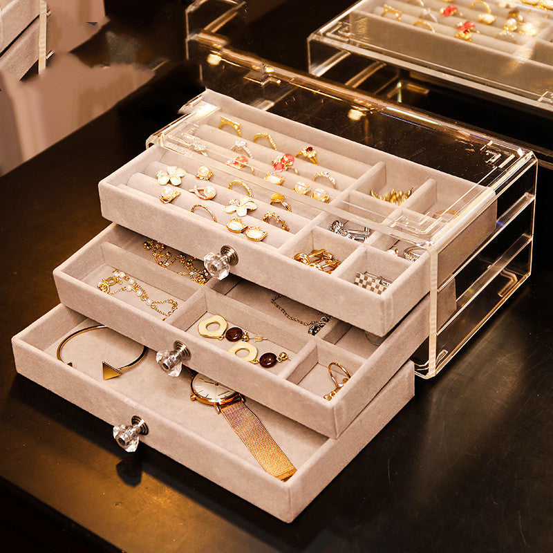 Image of Acrylic Jewelry Cosmetics Drawer Storage Box
