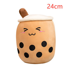 Image of Cute Fruit Drink Plush Stuffed Soft Strawberry Milk Tea Plush Boba 