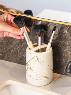Image of Ceramic Cosmetics Couple Toothbrush Cup