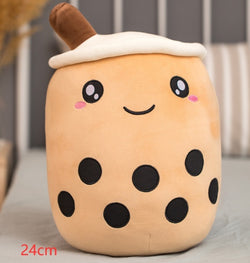 Image of Cute Fruit Drink Plush Stuffed Soft Strawberry Milk Tea Plush Boba 