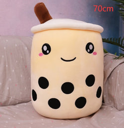 Image of Cute Fruit Drink Plush Stuffed Soft Strawberry Milk Tea Plush Boba 