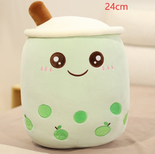 Cute Fruit Drink Plush Stuffed Soft Strawberry Milk Tea Plush Boba 