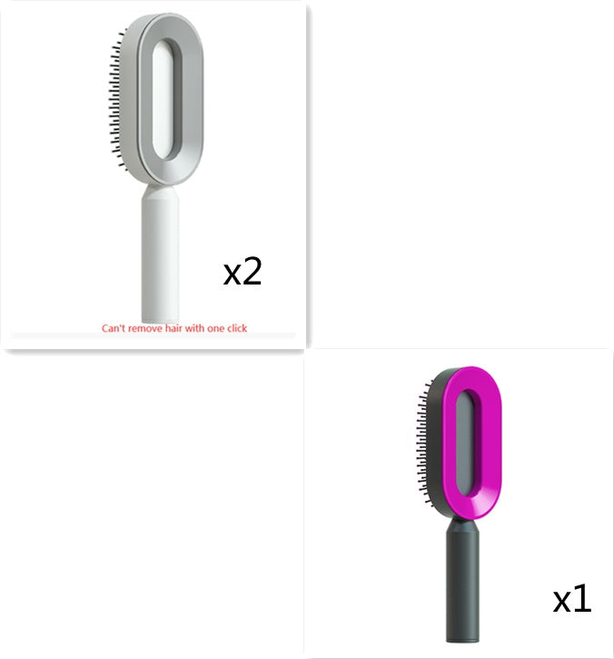 Image of Self Cleaning Hair Brush For Women Onekey Cleaning Hair Loss