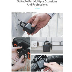 Image of Smart Lock Waterproof L3 Fingerprint Padlock used for various applications like securing doors, bikes, and lockers.