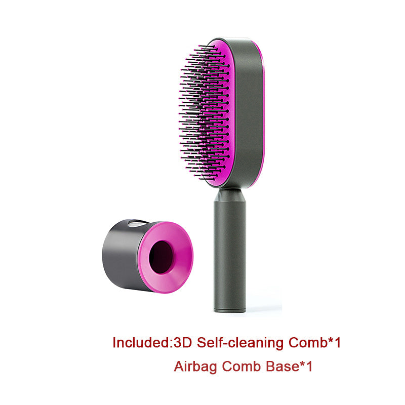 Image of Self Cleaning Hair Brush For Women Onekey Cleaning Hair Loss