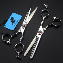 Image of Silver skull Beauty Salon Cutting Tools
