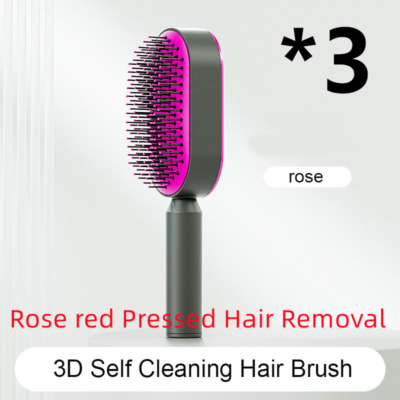 Image of Self Cleaning Hair Brush For Women Onekey Cleaning Hair Loss
