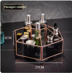 Image of Glass Cosmetics Storage Box Dustproof Desktop