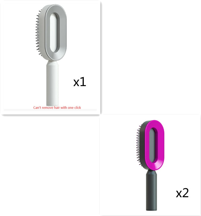 Image of Self Cleaning Hair Brush For Women Onekey Cleaning Hair Loss