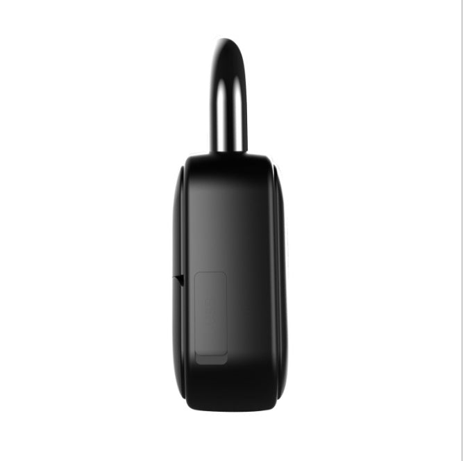 Smart Lock Waterproof L3 Fingerprint Padlock side view showcasing its sleek design and waterproof features.