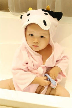Image of Cartoon Cute Animal Modeling Baby Bath Towels Baby Bathrobes 