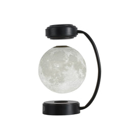 Image of 3D LED Moon Night Light Wireless Magnetic Levitating Rotatin displayed with modern design and black color.