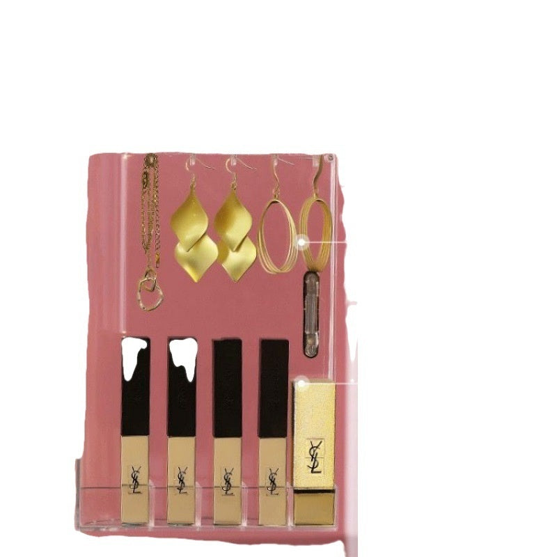 Mirror Integrated Light Desktop Large Capacity Lipstick Skin