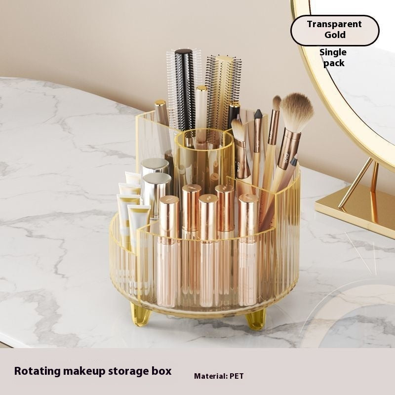 Cosmetics Storage Box Large Capacity Rotatable Dresser Table