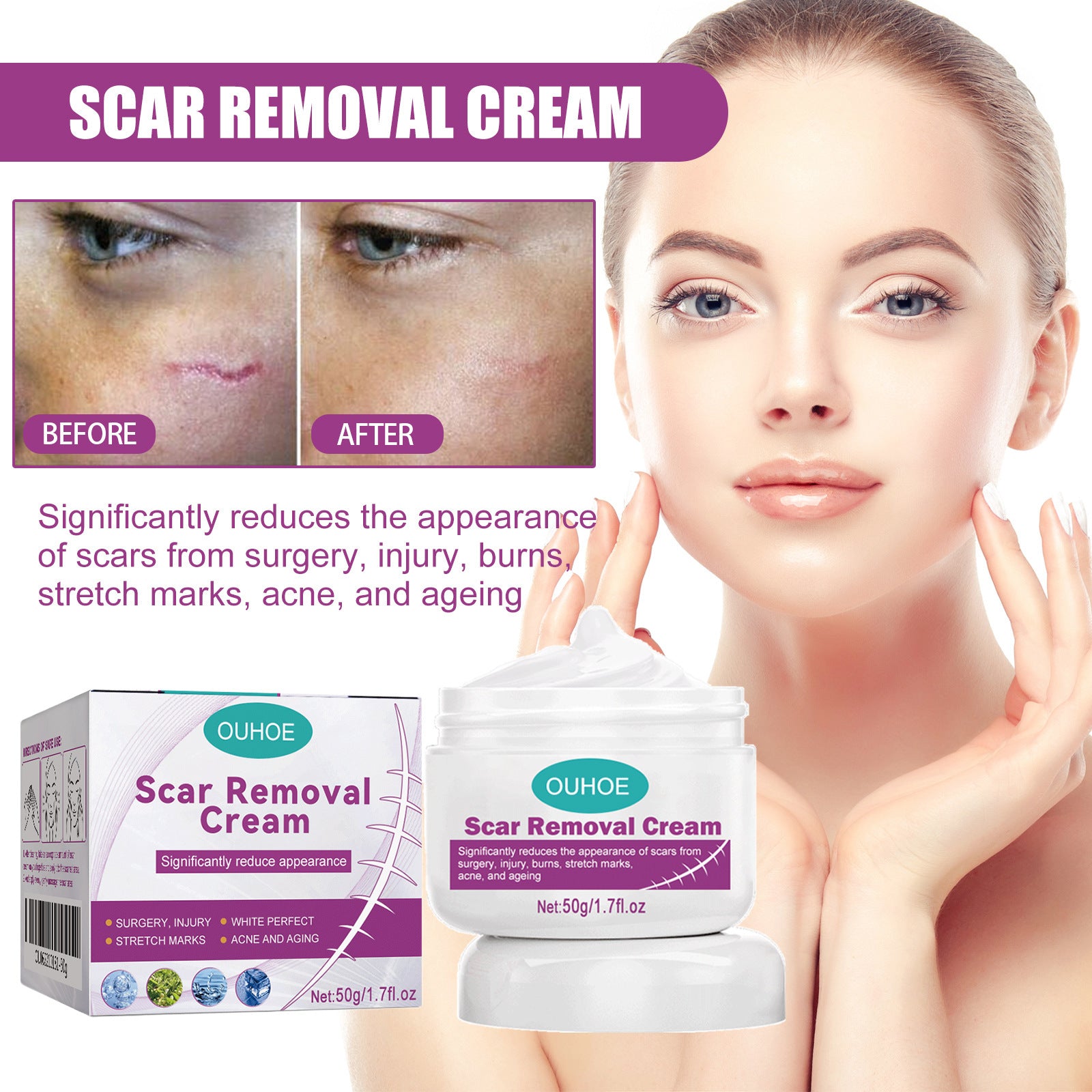 Fade Scars Skin Care Moisturizing Smooth Skin Facial Neck