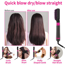 Image of Professional 5 In 1 Hair Dryer Brush Dryer And Straightening