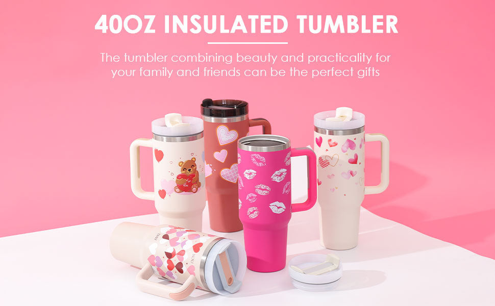  Handle Straw Insulated Stainless Steel