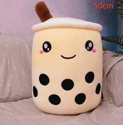 Image of Cute Fruit Drink Plush Stuffed Soft Strawberry Milk Tea Plush Boba 