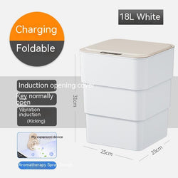 Image of Smart Trash Can With Lid For Bedroom And Living Room Kitchen 