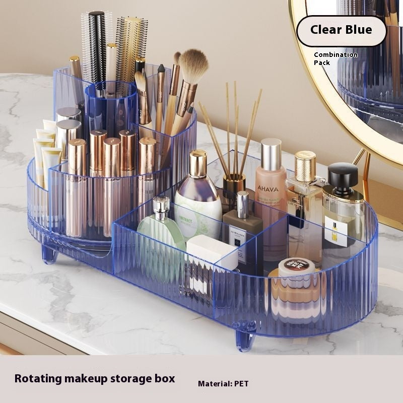 Cosmetics Storage Box Large Capacity Rotatable Dresser Table