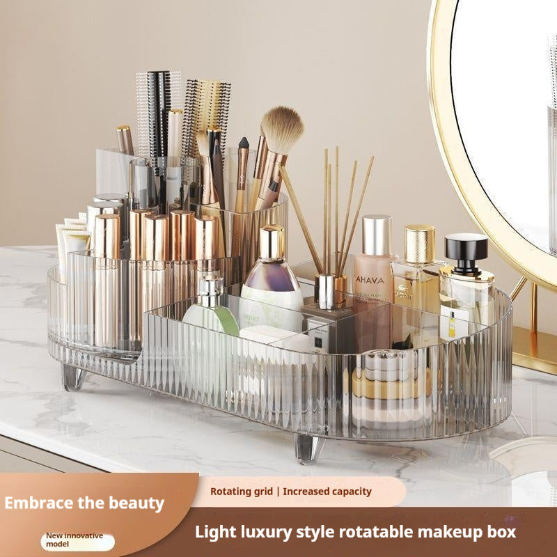 Cosmetics Storage Box Large Capacity Rotatable Dresser Table