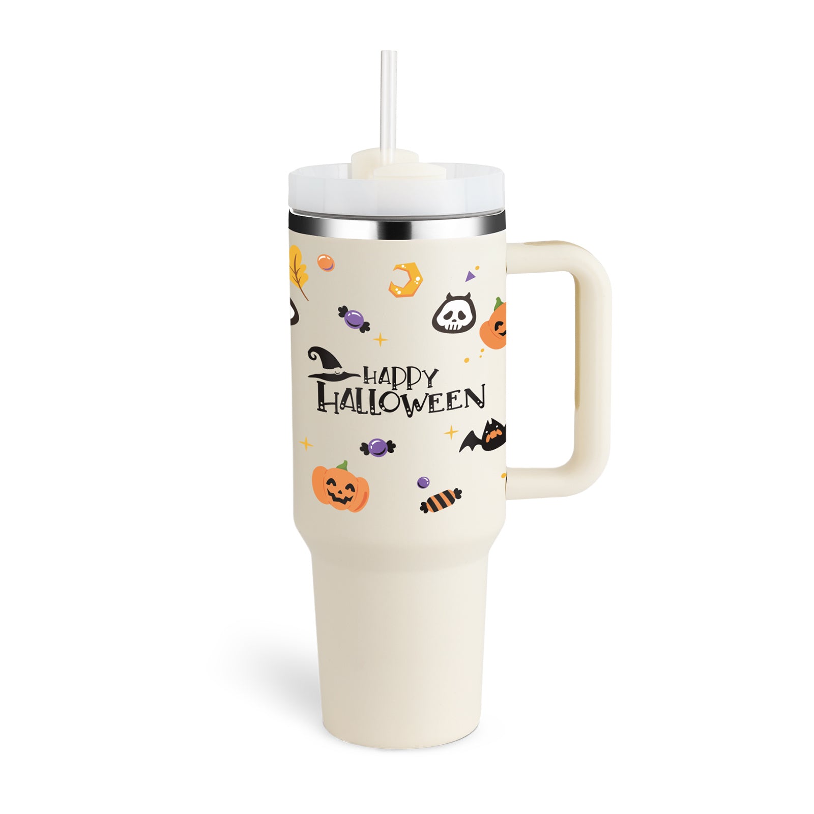  Handle Straw Insulated Stainless Steel