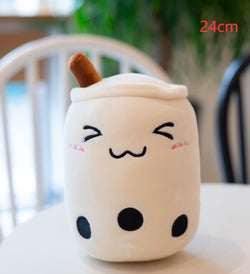Image of Cute Fruit Drink Plush Stuffed Soft Strawberry Milk Tea Plush Boba 