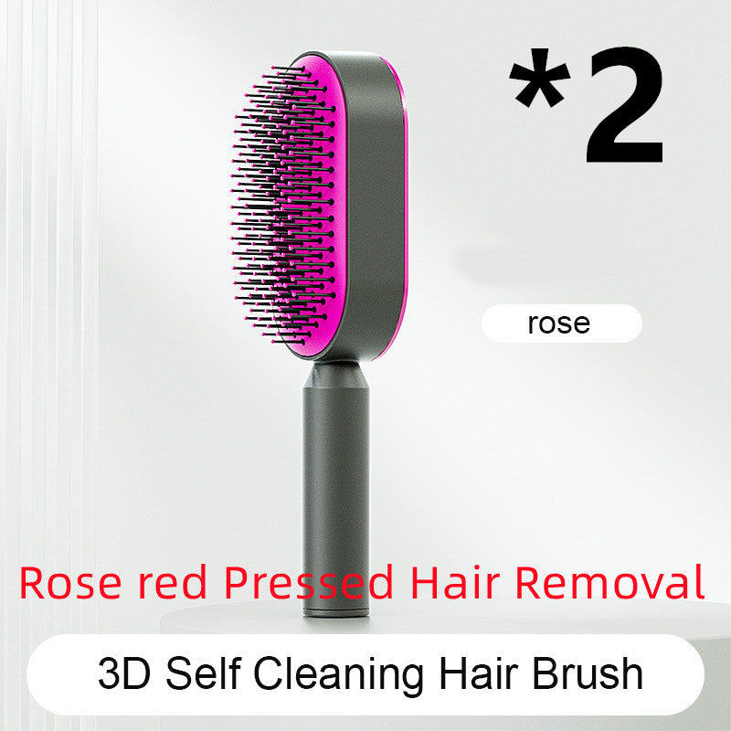 Image of Self Cleaning Hair Brush For Women Onekey Cleaning Hair Loss