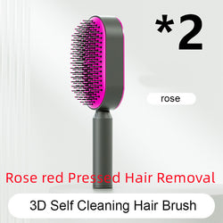 Image of Self Cleaning Hair Brush For Women Onekey Cleaning Hair Loss