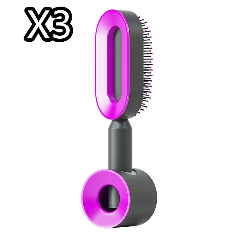 Image of Self Cleaning Hair Brush For Women Onekey Cleaning Hair Loss