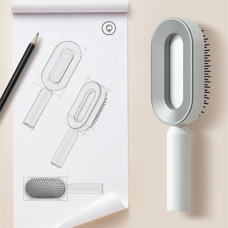 Image of Self Cleaning Hair Brush For Women Onekey Cleaning Hair Loss