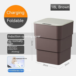 Image of Smart Trash Can With Lid For Bedroom And Living Room Kitchen 