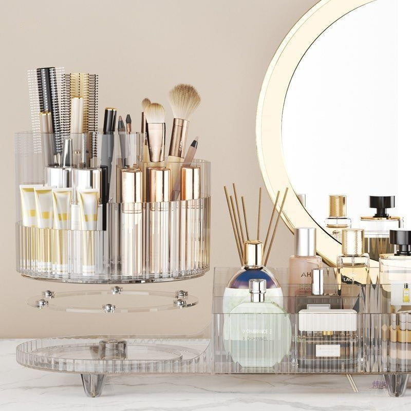 Cosmetics Storage Box Large Capacity Rotatable Dresser Table