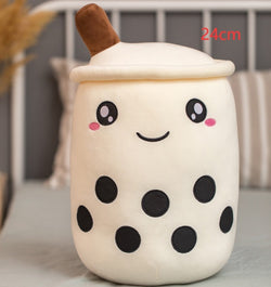 Image of Cute Fruit Drink Plush Stuffed Soft Strawberry Milk Tea Plush Boba 