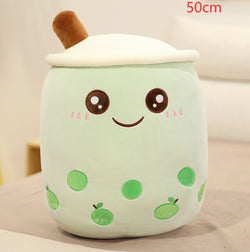 Image of Cute Fruit Drink Plush Stuffed Soft Strawberry Milk Tea Plush Boba 