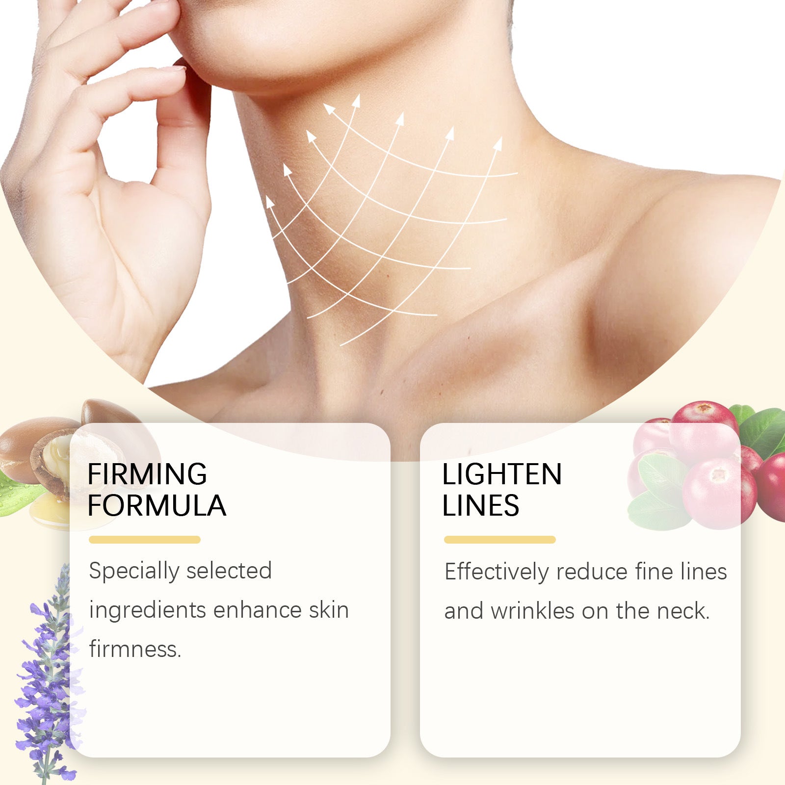 Care For Neck Skin Neck Creamy white background