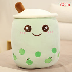 Image of Cute Fruit Drink Plush Stuffed Soft Strawberry Milk Tea Plush Boba 