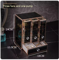 Image of Glass Cosmetics Storage Box Dustproof Desktop