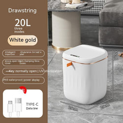 Image of Smart Trash Can With Lid For Bedroom And Living Room Kitchen 