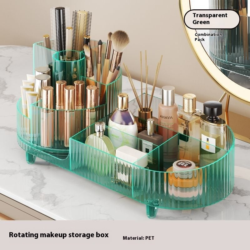 Cosmetics Storage Box Large Capacity Rotatable Dresser Table