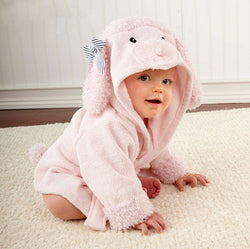 Image of Cartoon Cute Animal Modeling Baby Bath Towels Baby Bathrobes 