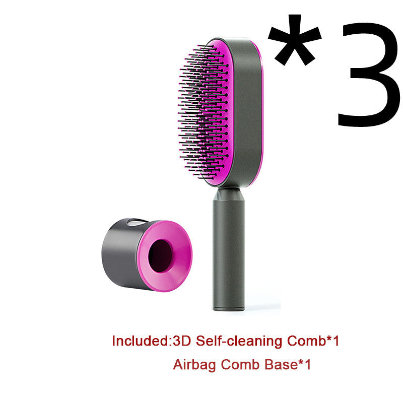 Image of Self Cleaning Hair Brush For Women Onekey Cleaning Hair Loss