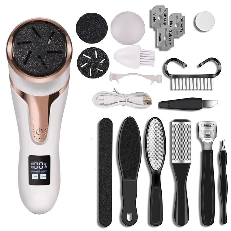 Image of LCD Digital Display Electric Vacuum Cleaner Foot Scrubber Exfoliating Pedicure Beauty Supplies Gadgets