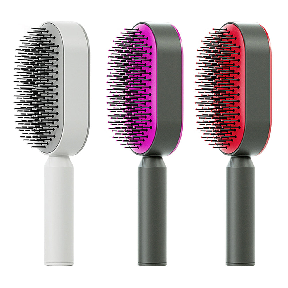 Image of Self Cleaning Hair Brush For Women Onekey Cleaning Hair Loss