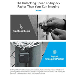Image of Smart Lock Waterproof L3 Fingerprint Padlock comparison with traditional locks showcasing quick access.
